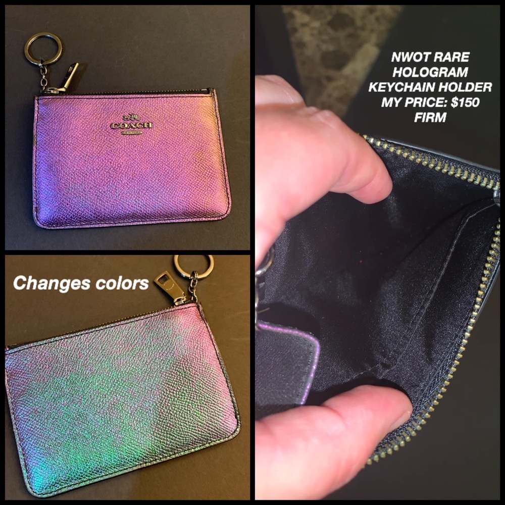 Brand new rare hologram ID Keychain money holder